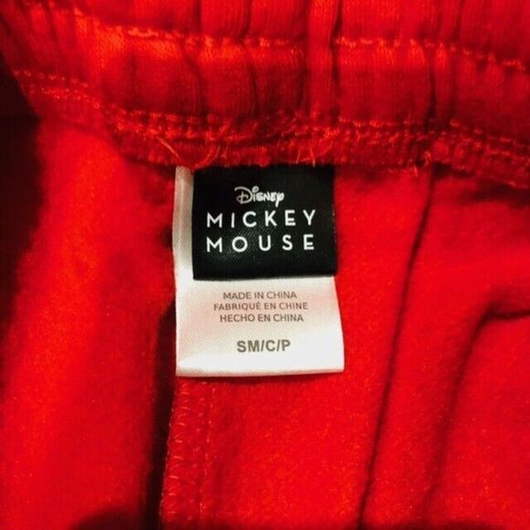 Disney's Mickey Mouse Juniors' Holiday Graphic Jogger Pants Pull On Red Small - Picture 7 of 7
